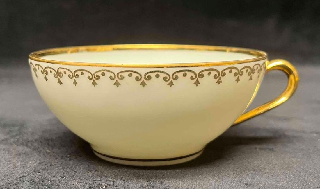Five Limoges Gold Trim Tea Cups - 6