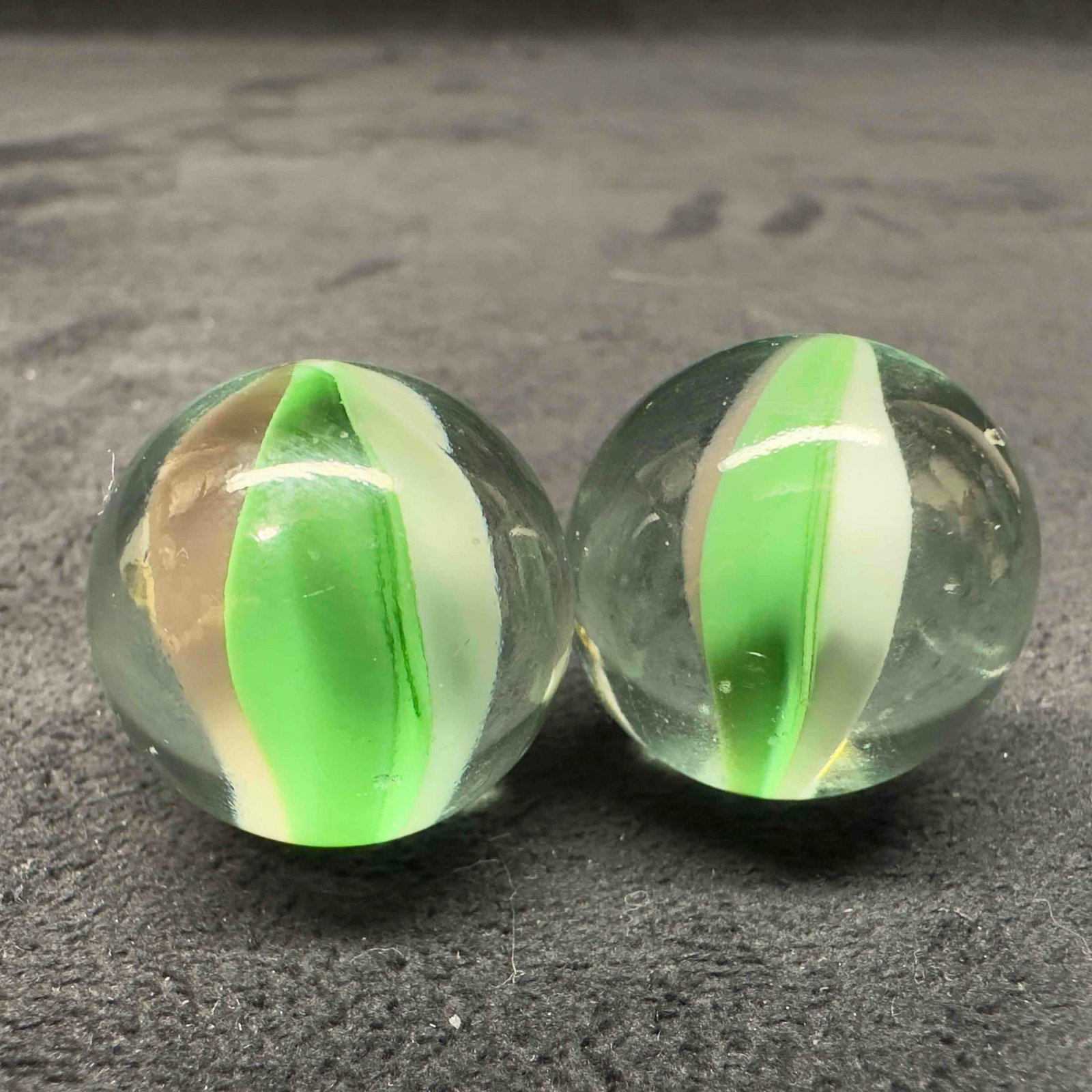 Green Cat Eye Marble Medium 25mm Set - 4