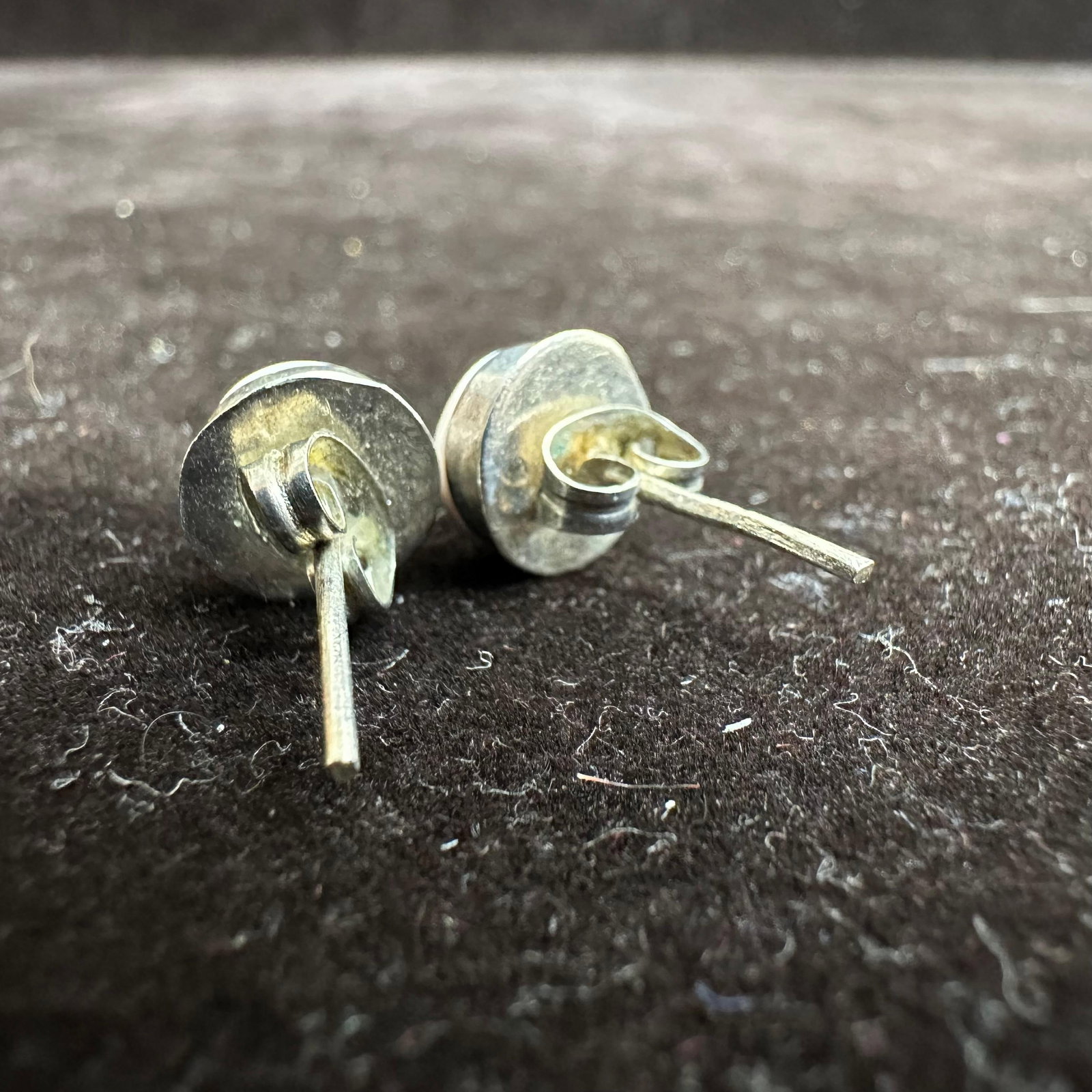 Low Profile Stud Pink Shell Silver Earrings V81 - 6