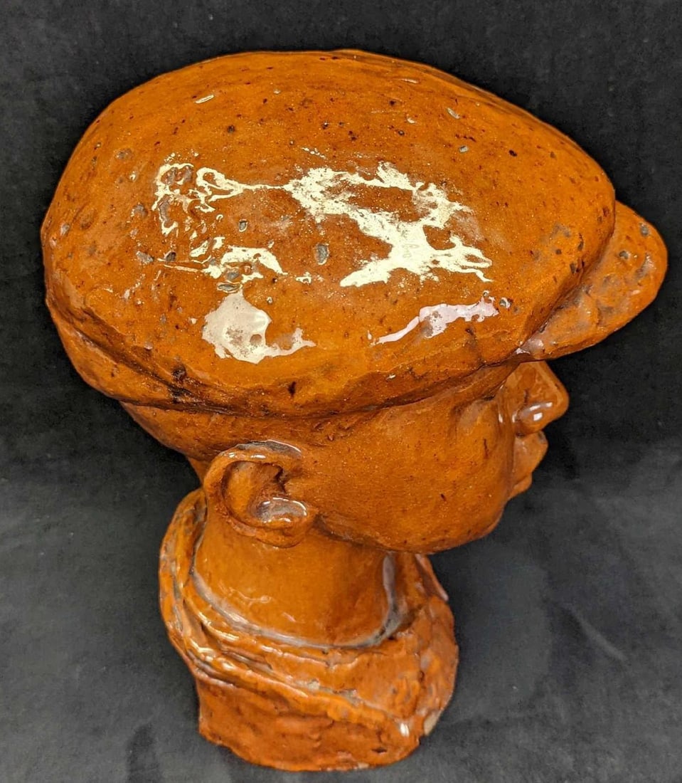 Hand Sculpted Clay Boy Head With Cap - 3