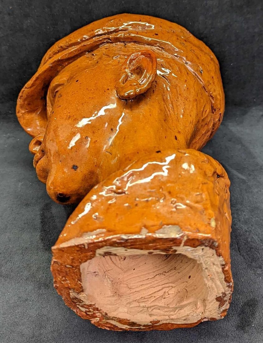 Hand Sculpted Clay Boy Head With Cap - 6
