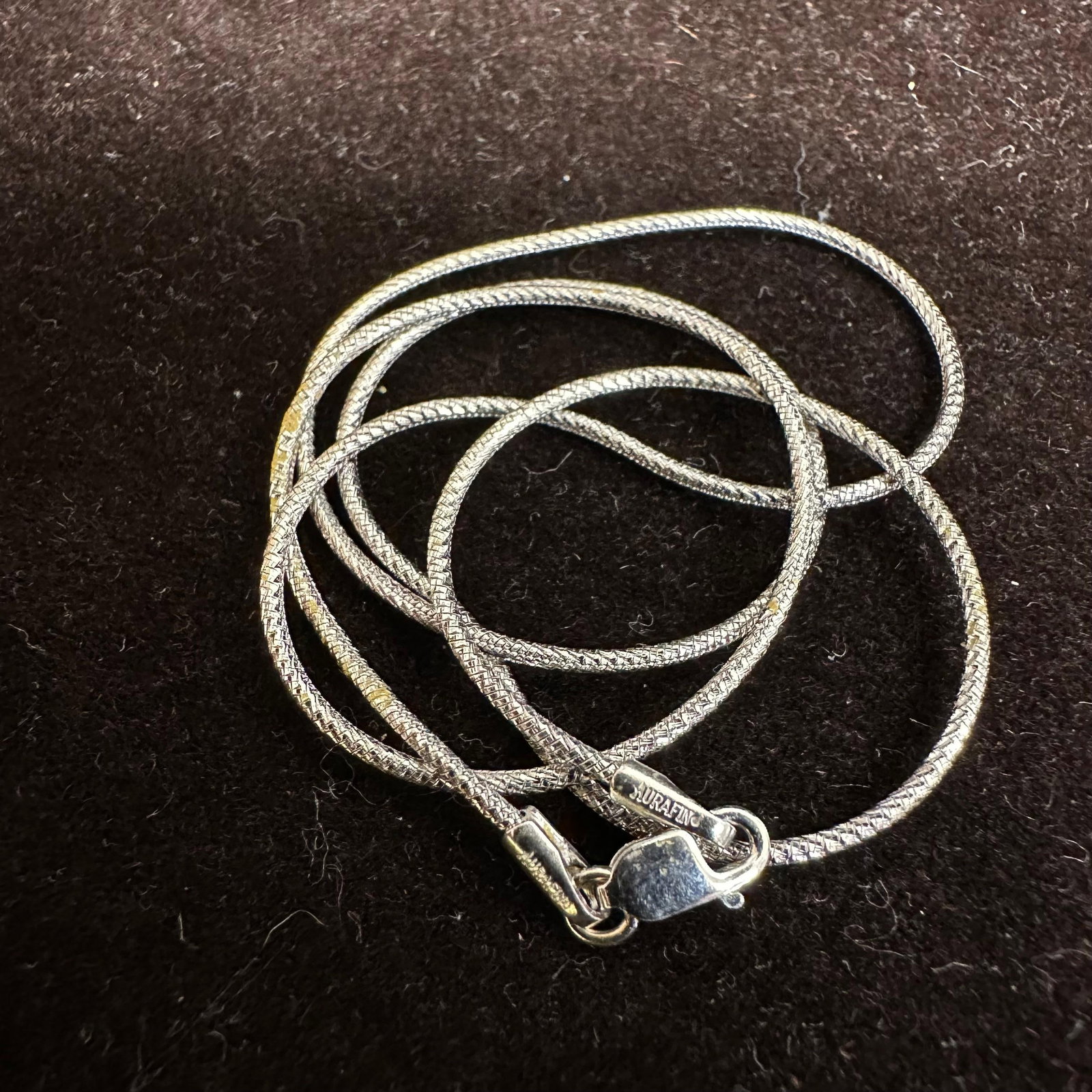 Aurafin 14K White Gold Silver Necklace Snake Chain Style V90 (1 of 7)