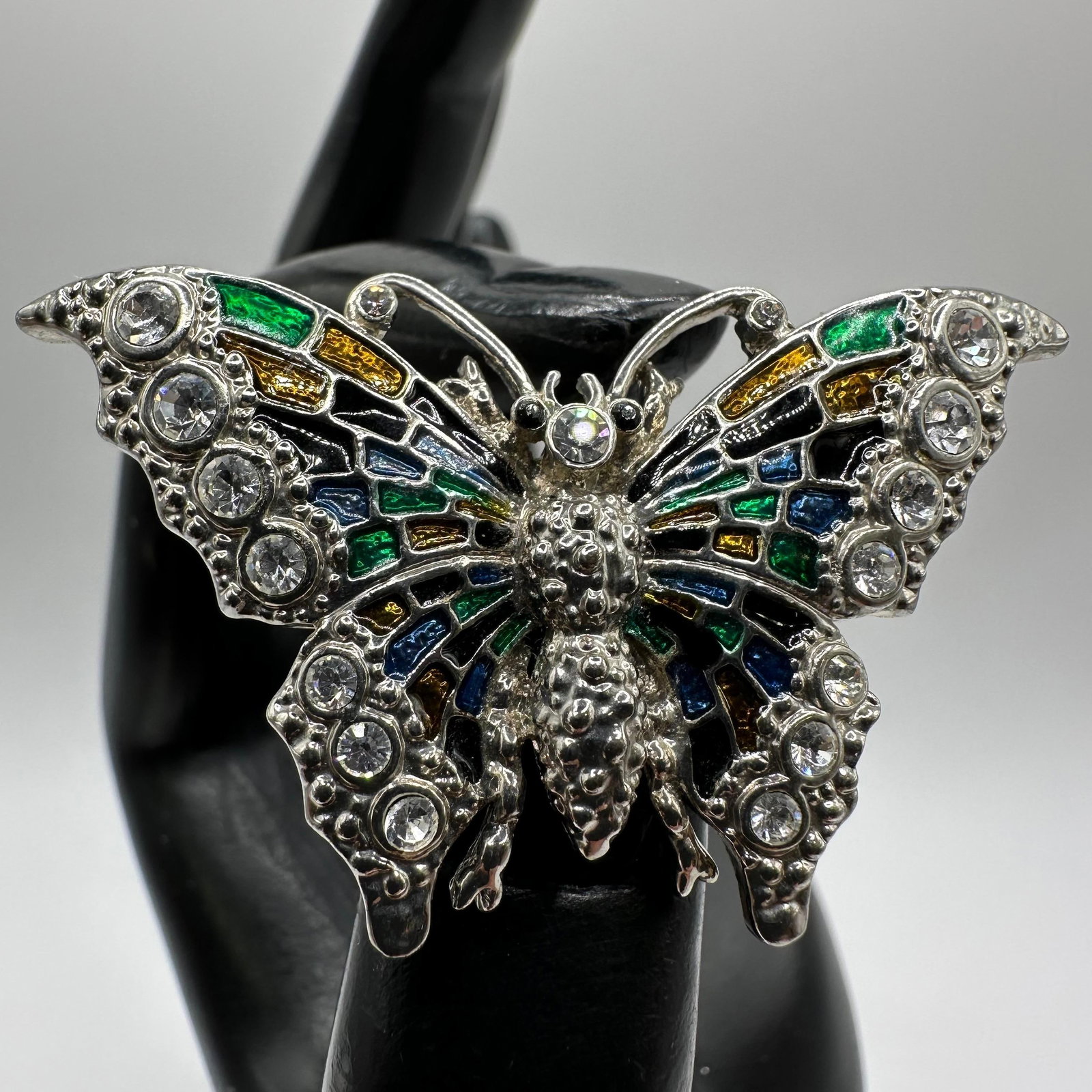 Butterfly Colorful Enamel and Rhinestone Embellishments Brooch (1 of 6)