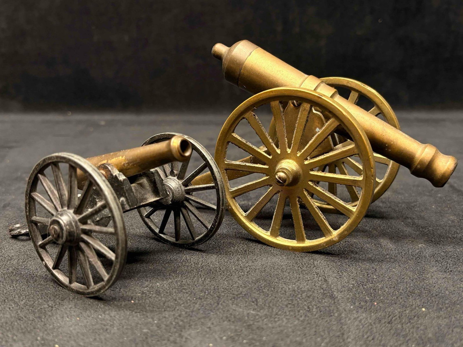 2pc Vintage Decorative Brass Military Canon Miniatures (1 of 12)