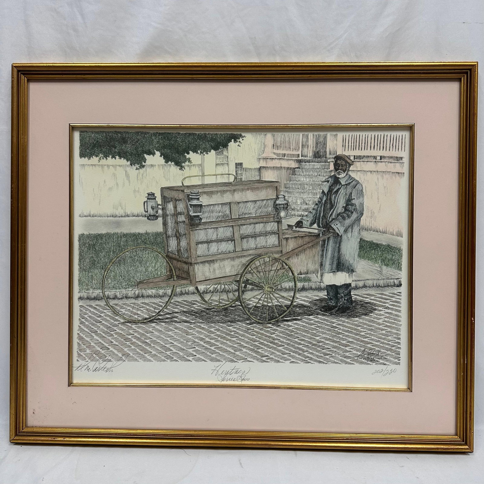 DM Carter Sr Fish Peddler Signed and Numbered Print Framed (1 of 7)