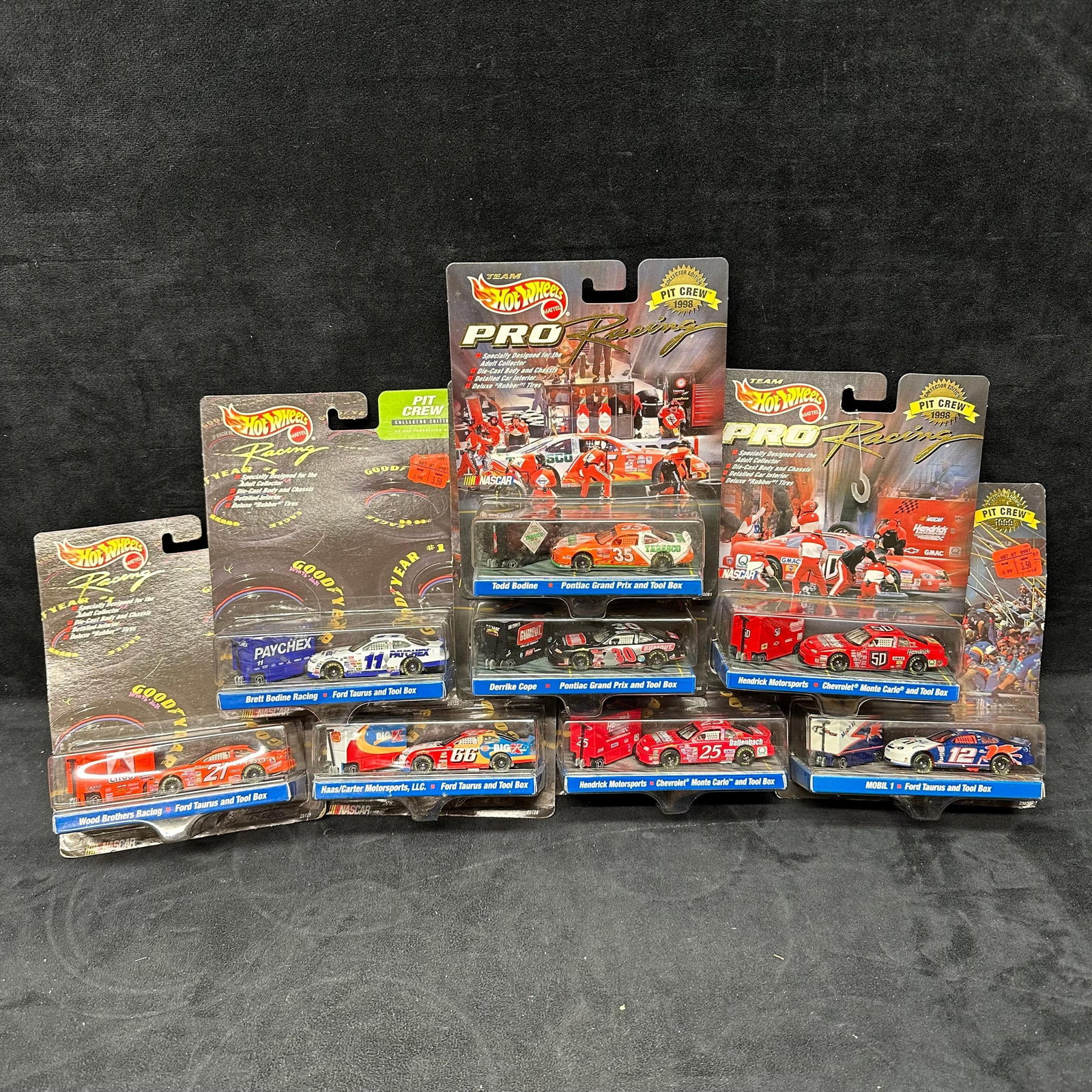 Hot Wheels Racing and Pro Racing NASCAR Die-Cast Cars with Tool Boxes Lot of Eight (1 of 4)