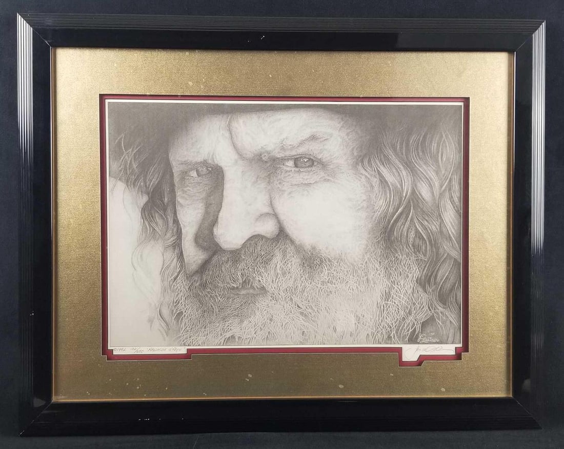 Rawhide And Rope Pencil Drawing Limited Edition Print by Jon W Leitner 1992: Rawhide And Rope Pencil Drawing Limited Edition Print by Jon W Leitner 1992. Number 136 out of 250, this black and white pencil drawing depicts incredible details and captivation, double matted in red