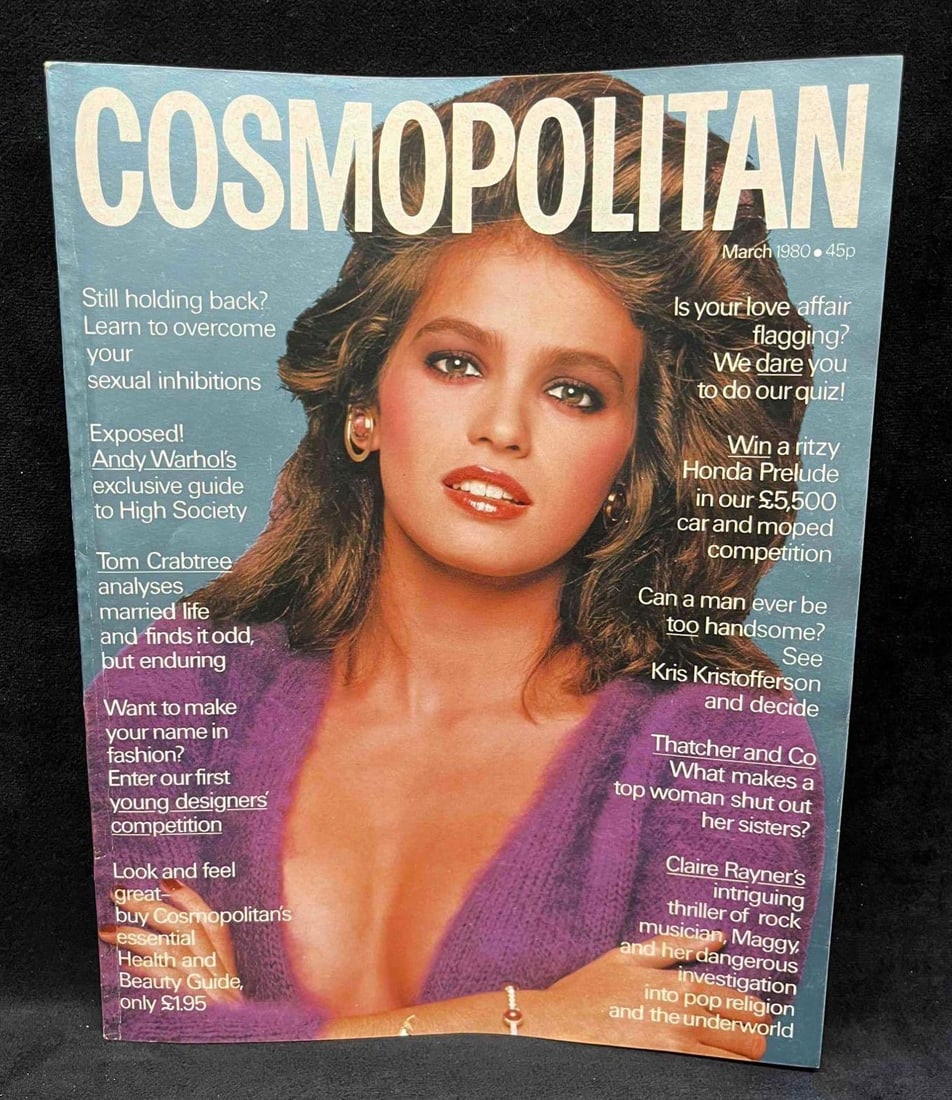 Vintage Cosmopolitan UK Magazine March 1980 Gia Carangi: This lot contains a Vintage Cosmopolitan UK Magazine March 1980 Gia Carangi. It is approx 10 3/4" x 8 1/2" and it weighs about 0.8lbs. Overall the vintage magazine is in good used condition with some 