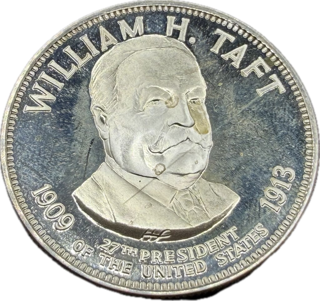 William H Taft Sterling Silver Presidential Coin: These coins have been tested and researched to the best of our ability prior to listing. Please view photos, as they are a part of the condition. DETAILS: Metal - .925 Sterling Silver Tested - Yes Siz