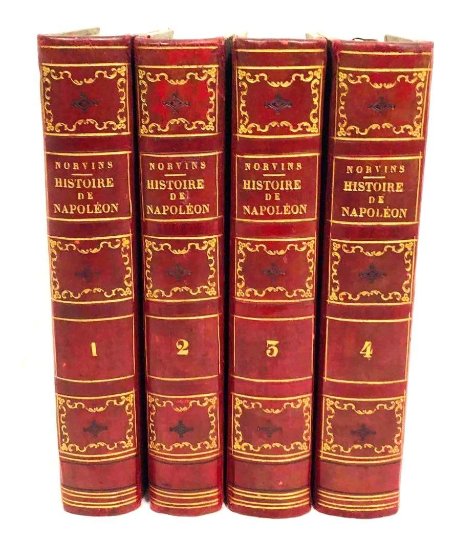 Norvins Histoire De Napoléon or History Of Napoleon By M. De Norvins Published 1827: This lot contains Norvins Histoire De Napoléon or History Of Napoleon By M. De Norvins Published 1827. Each book is approx 7 3/4" x 5 1/4 and altogether they weigh 5.4lbs. Overall the bo