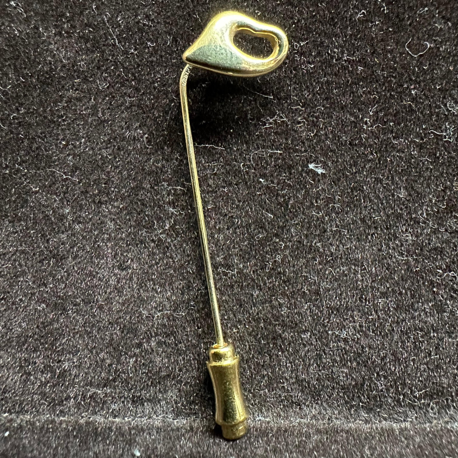 14K Gold Open Heart and 1/20 12K GF Post Stick Pin (1 of 5)