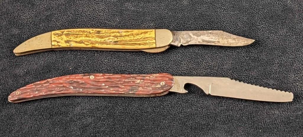 Two Vintage Fishing Knives Hook Remover Kent (1 of 7)