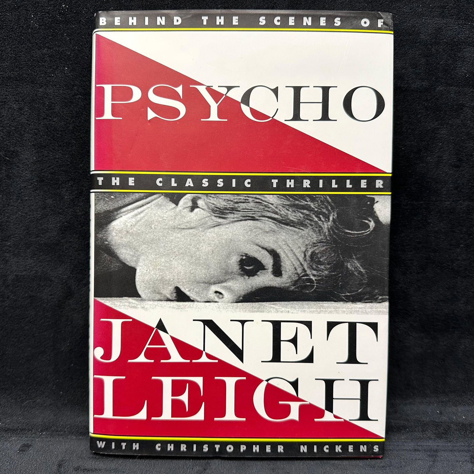 Behind the Scenes of Psycho Hardcover Book Signed: Signed by Janet Leigh with a personal inscription to Michel Roux. Condition shows general handling wear, scuffing, and surface marks to the cover consistent with age. Interior pages appear intact. Thi