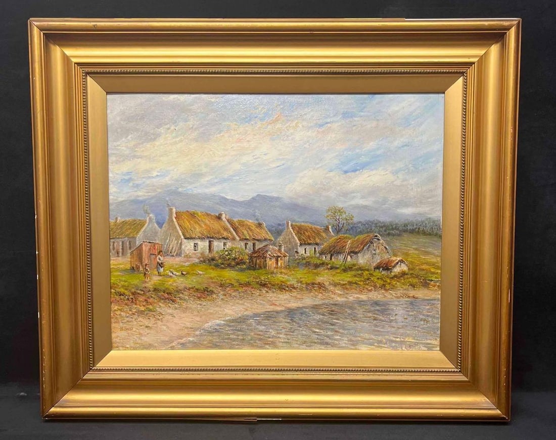 Original Framed Oil On Board Ballantrae Ayrshire Scotland By American Painter William Baptiste Baird: This lot contains a Original Framed Oil On Board Ballantrae Ayrshire Scotland By American Painter William Baptiste Baird. Baird was born in Chicago in 1867. He trained in Paris under Adolphe