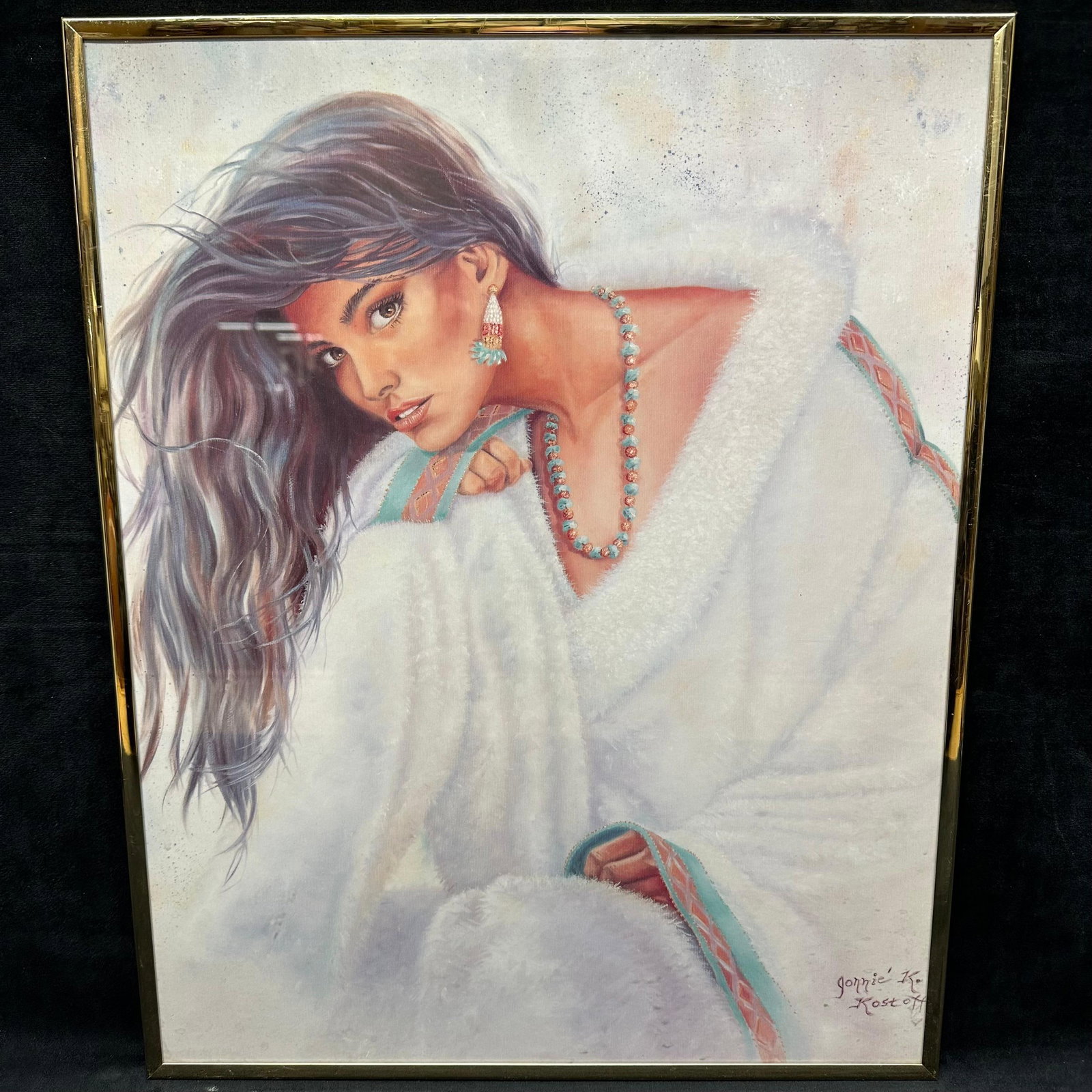 Indian Maiden Native American Woman Wall Decor Art Print Framed Kostoff (1 of 6)