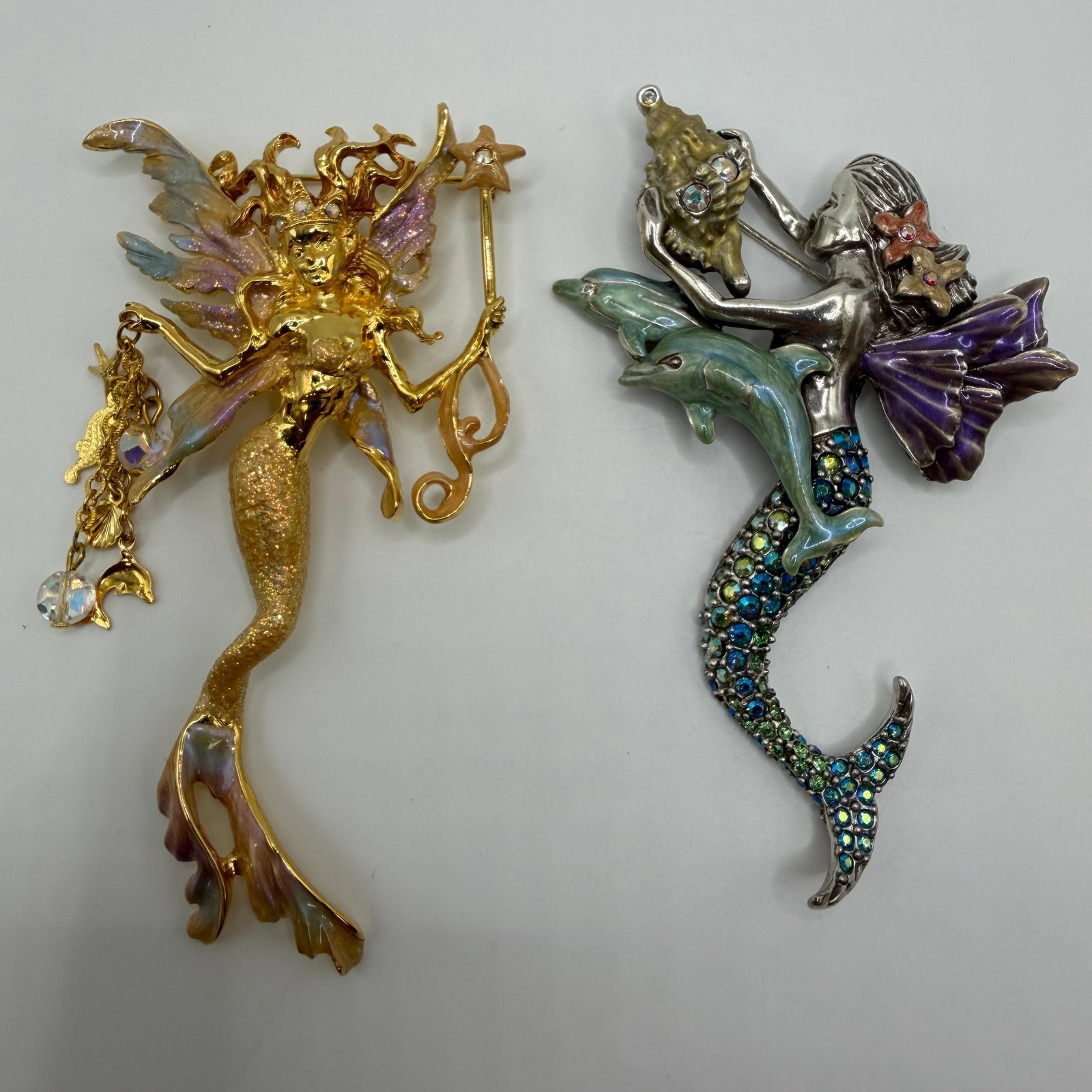 Kirks Folly Fantasy Mermaid Brooches Two Pieces HH92 (1 of 3)