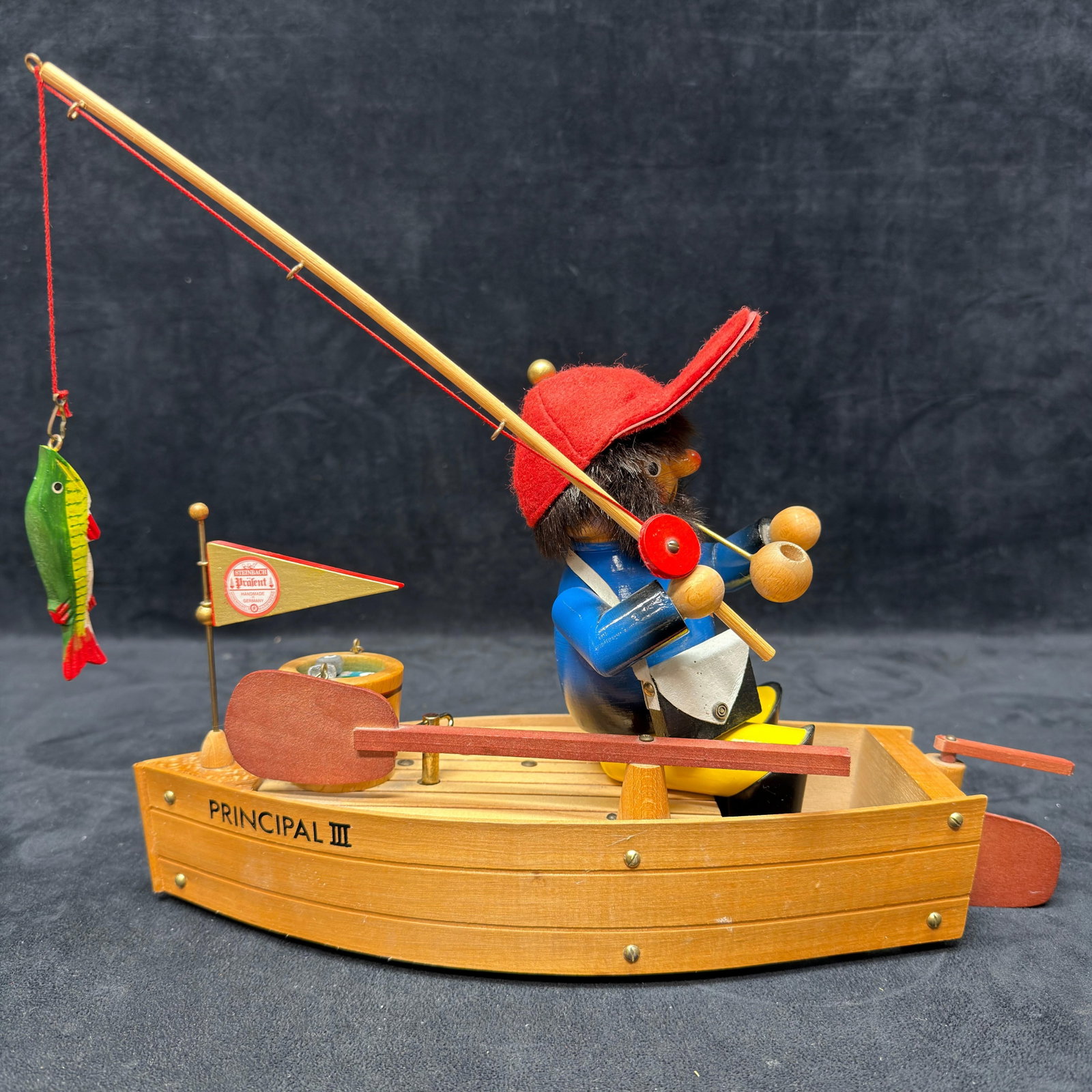 Steinbach Fisherman Musical Automaton Rowboat Handmade Germany (1 of 7)