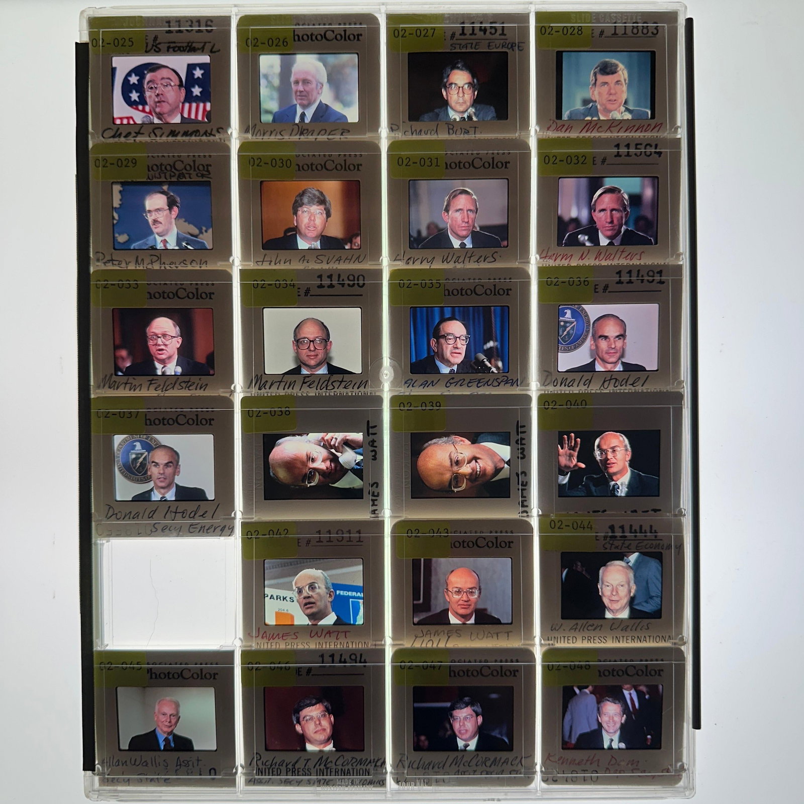 Political and Economic Press Photo Slide Collection Alan Greenspan Martin Feldstein James Watt (1 of 5)