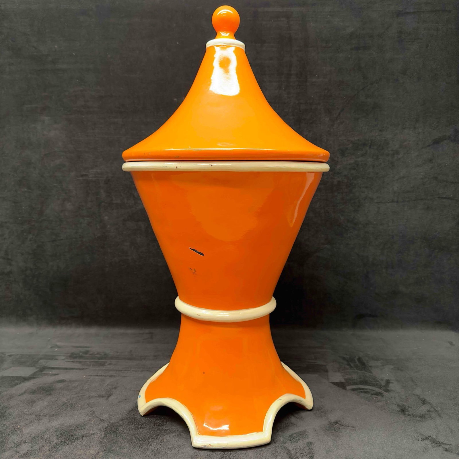 Katharine Webster Vesta Tangine Vessel Tangerine Poly-Resin Outdoor Home Decor: Katharine Webster Vesta Tangine Vessel Tangerine Poly-Resin Outdoor Home Decor. Originally offered through Neiman Marcus. Smoothly textured fire vessels colored in tangerine, enhance the mood of any s