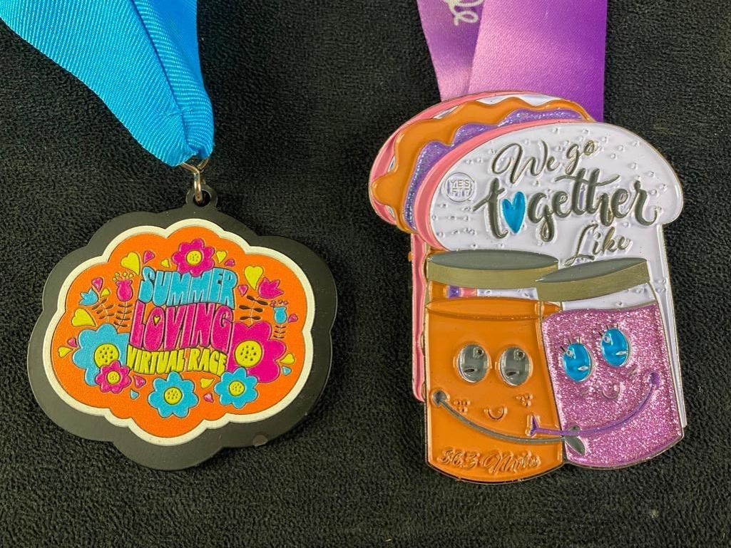Pair of Virtual Race Medals JB (1 of 6)