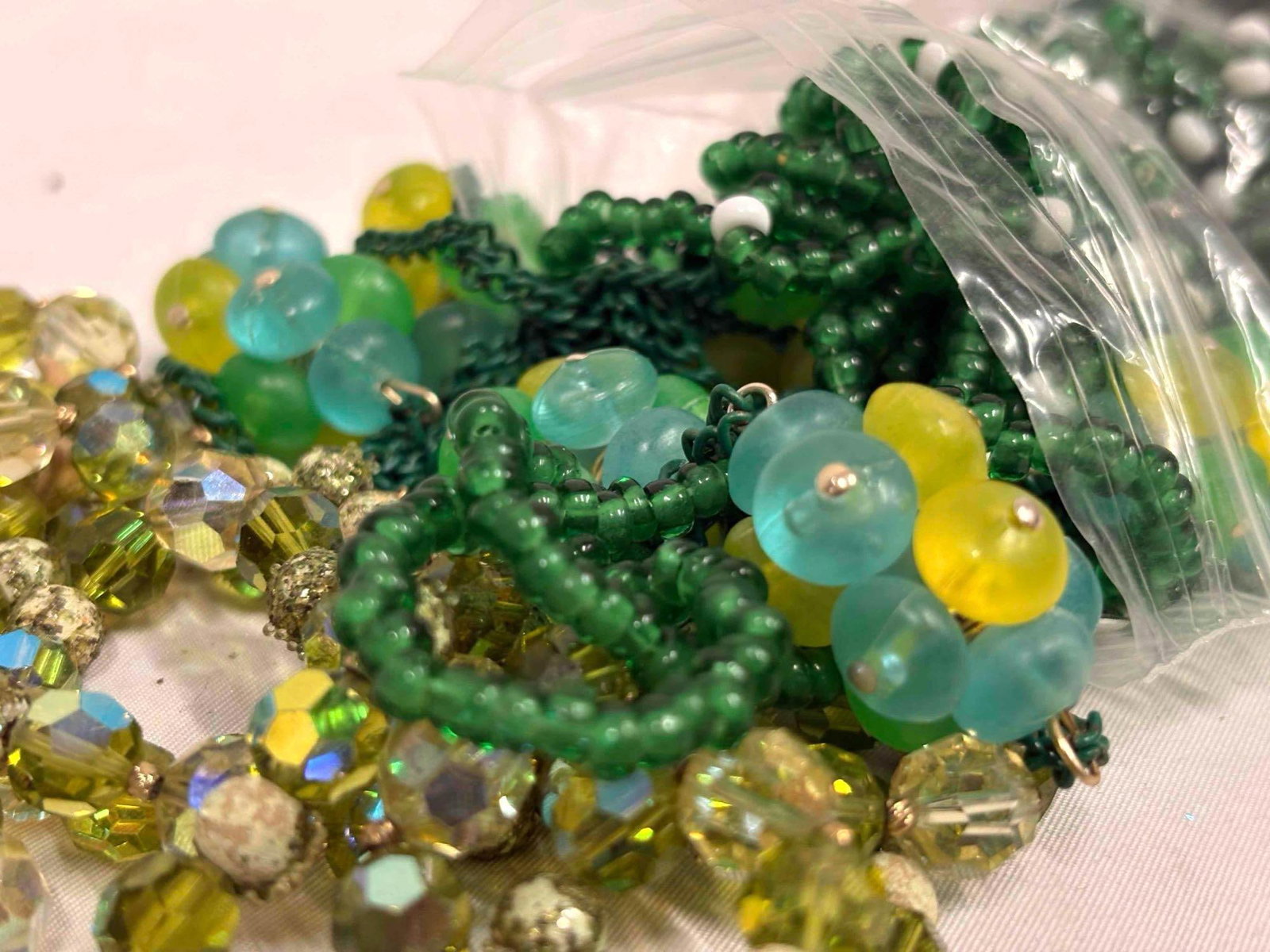 10 Plus Ounces of Green Charms, Beads, Broken Costume Jewelry and More (1 of 6)