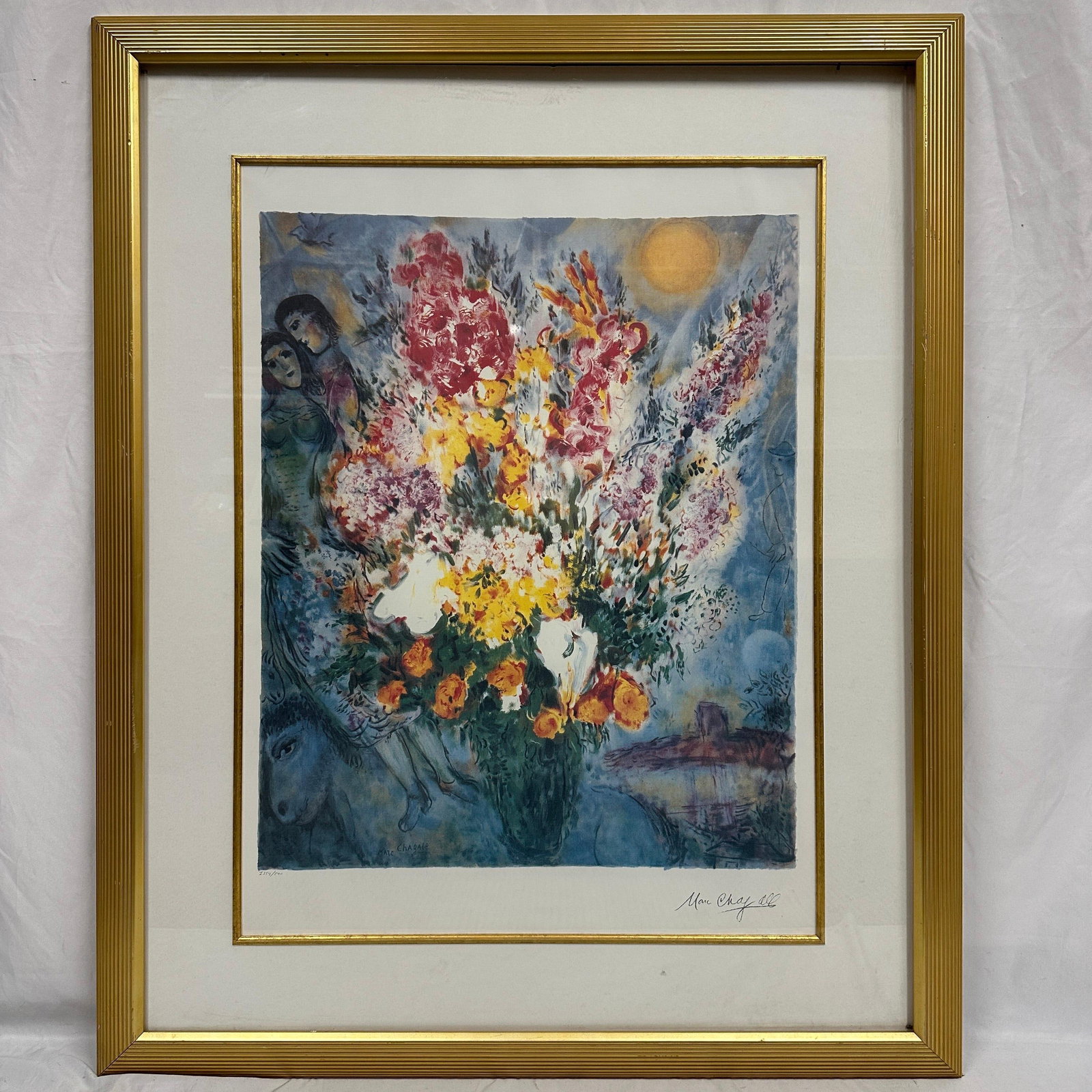 Marc Chagall Floral Bouquet Offset Lithograph Signed and Numbered 354/500 Framed (1 of 14)