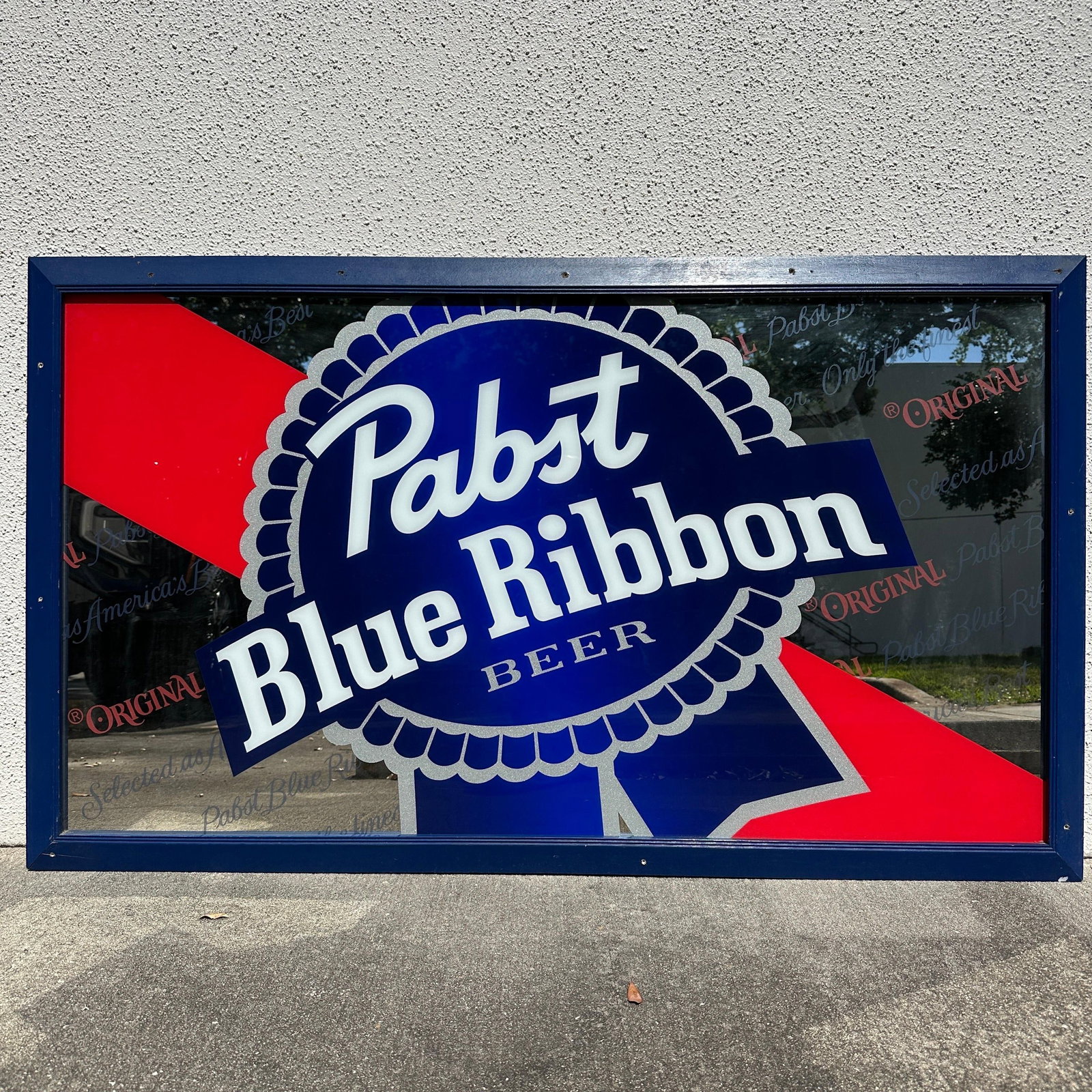 Large Pabst Blue Ribbon Beer Framed Bar Advertising Mirror Ad Sign (1 of 9)
