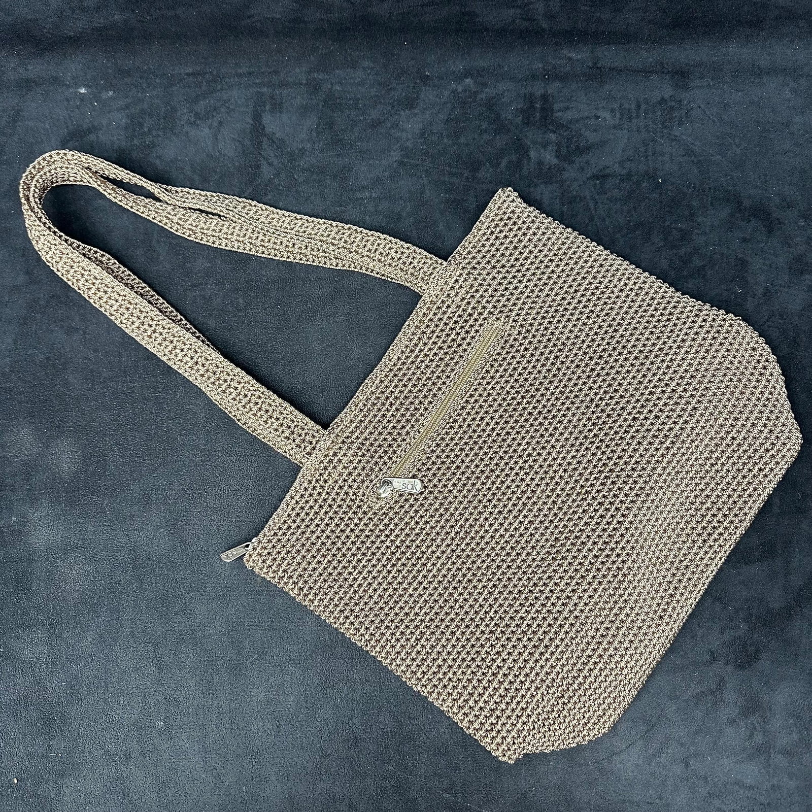The Sak Woven Crochet Tote Bag with Zip Closure (1 of 6)