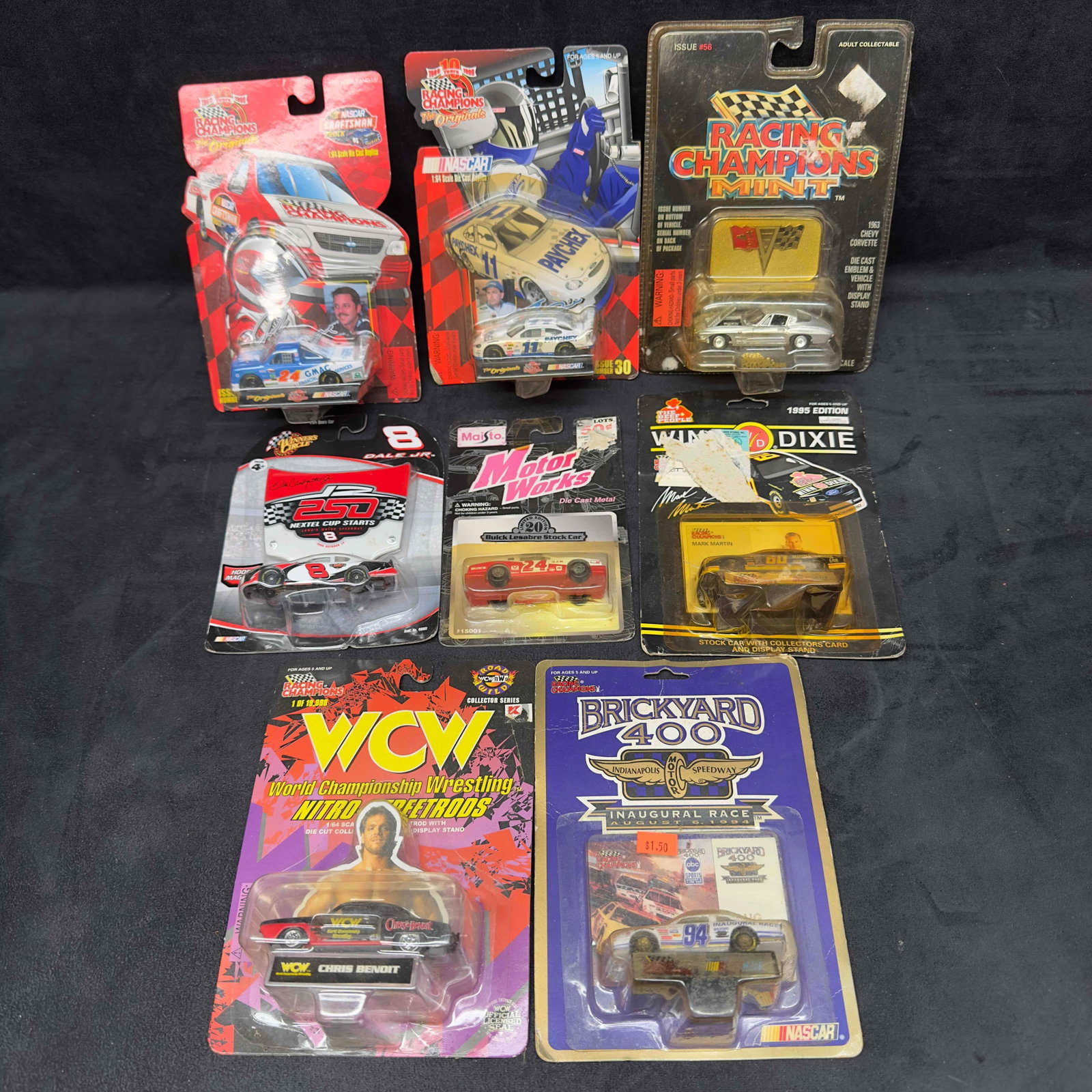 NASCAR Various 1:64 Scale Die Cast Metal Cars Set Lot of Eight 8 Collectible Car: Various 1:64 Scale Die Cast Metal Cars Set Lot of Eight 8 Collectible Car. Each collectible is Sealed new featuring NASCAR die cast cars various sizes, mainly 1;64 scale. NASCAR collectibles from the 
