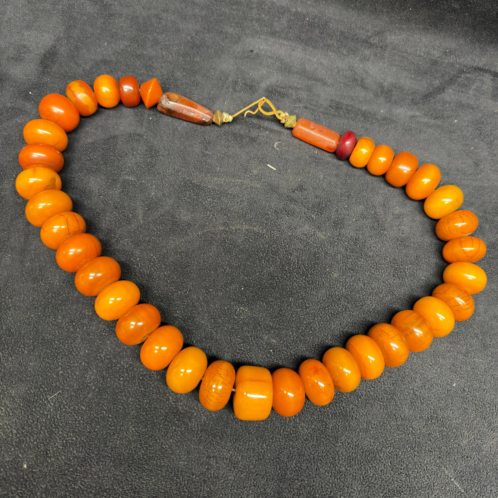 Butterscotch and Baltic Amber Style Graduated Bead Necklace Barrel Shaped Beads (1 of 7)
