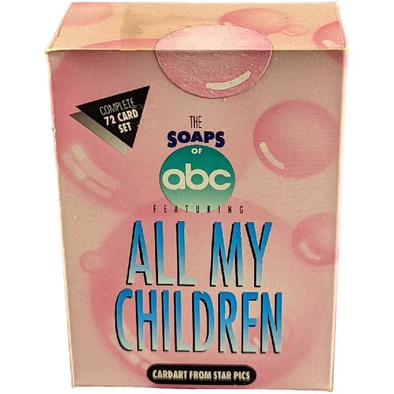 All My Children Complete Card Factory Sealed Set: All My Children - Complete 72 Card Factory Sealed Boxed Set. These were released in 1991 by Star Pics Inc. As noted in the box, "May Contain At Least One Original Authenticated Autographed Card". The 