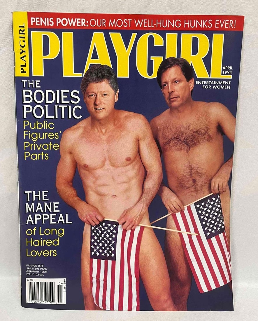 Playgirl April 1994 The Bodies Politic: This lot contains a Playgirl April 1994 Issue The Bodies Politic. It is approx 11" x 8" and it weighs about 0.4lbs. Overall the vintage magazine is in good used condition with some light wear con