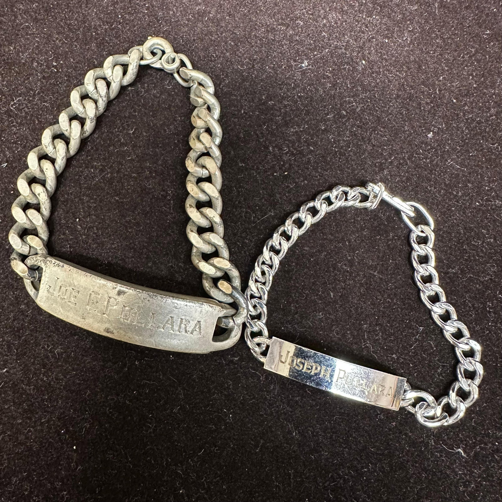 Personalized Joseph Joe C. Pullara Sterling Silver 925 Bracelet Set L3: This item is in good pre-owned, previously used/displayed condition with noticeable light wear and surface scratches. Please reference all photos for full details. This piece of jewelry has been