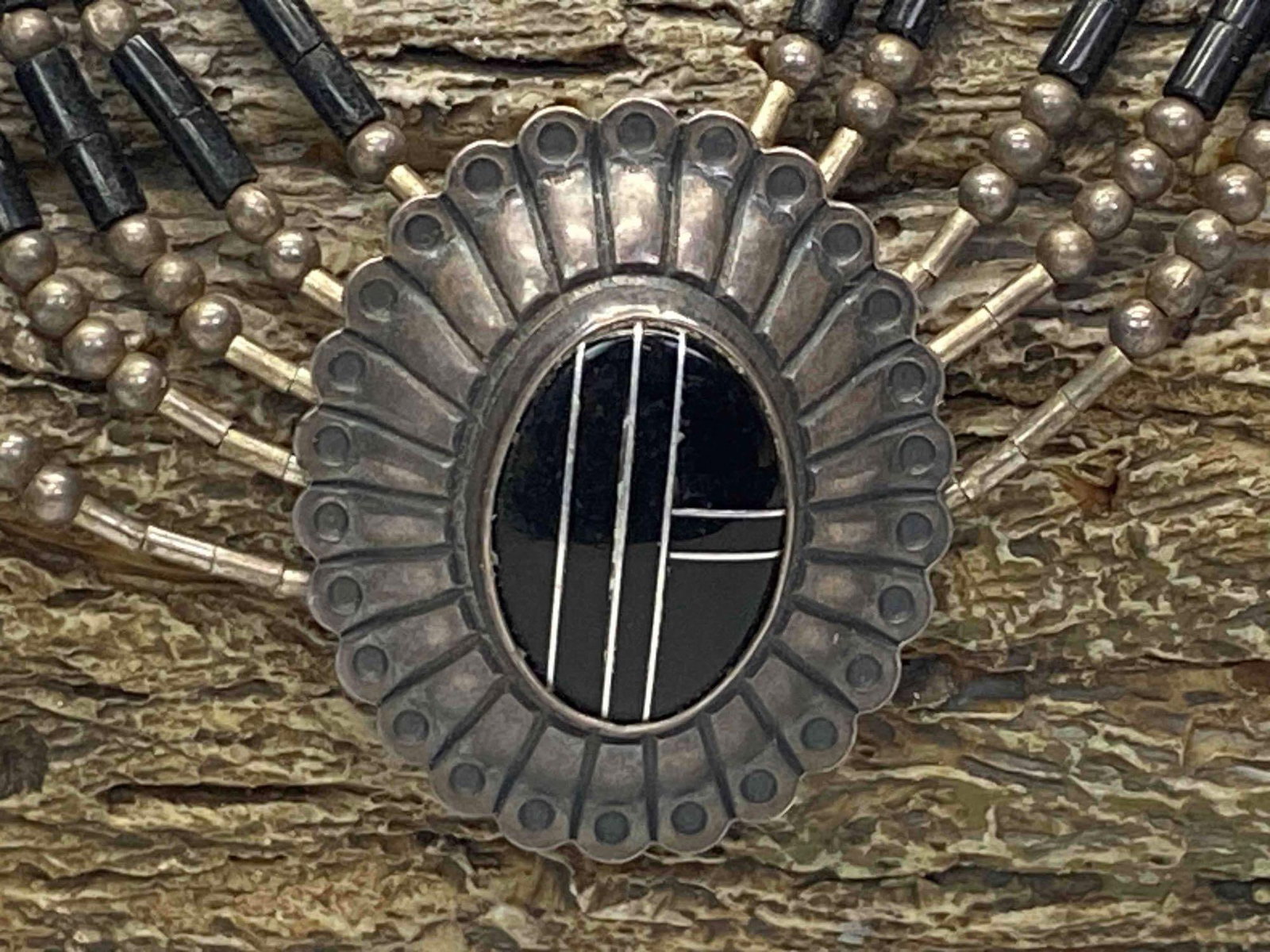 Designer B SM Liquid Silver Sterling Onyx Necklace: This fine Vintage Sterling piece has been tested and researched prior to listing . Please view all our pictures they are part of our description. Happy Bidding Metal - Sterling Color-