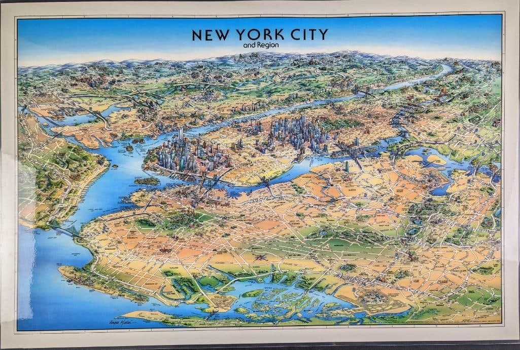 Laminated Unique Media New York City Map: Laminated Unique Media New York City Map.Laminated Unique Media "New York City And Region" Map. The map is approx 27" x 18 1/4" and it weighs 0.29lb. The map is in good, used