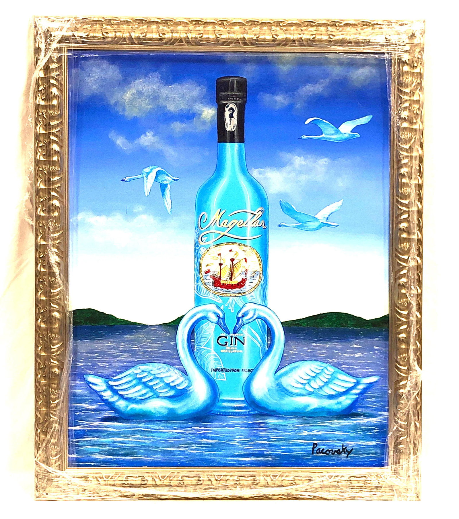 John Pacovsky & Magellan Gin - Commissioned, Signed, Framed - Acrylic on Canvas (1 of 4)