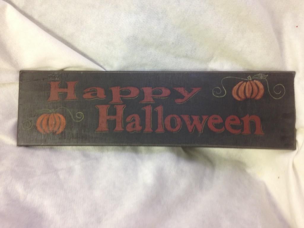 NOS-Rustic Halloween Decor Sign-Happy Halloween lot 5 (1 of 4)