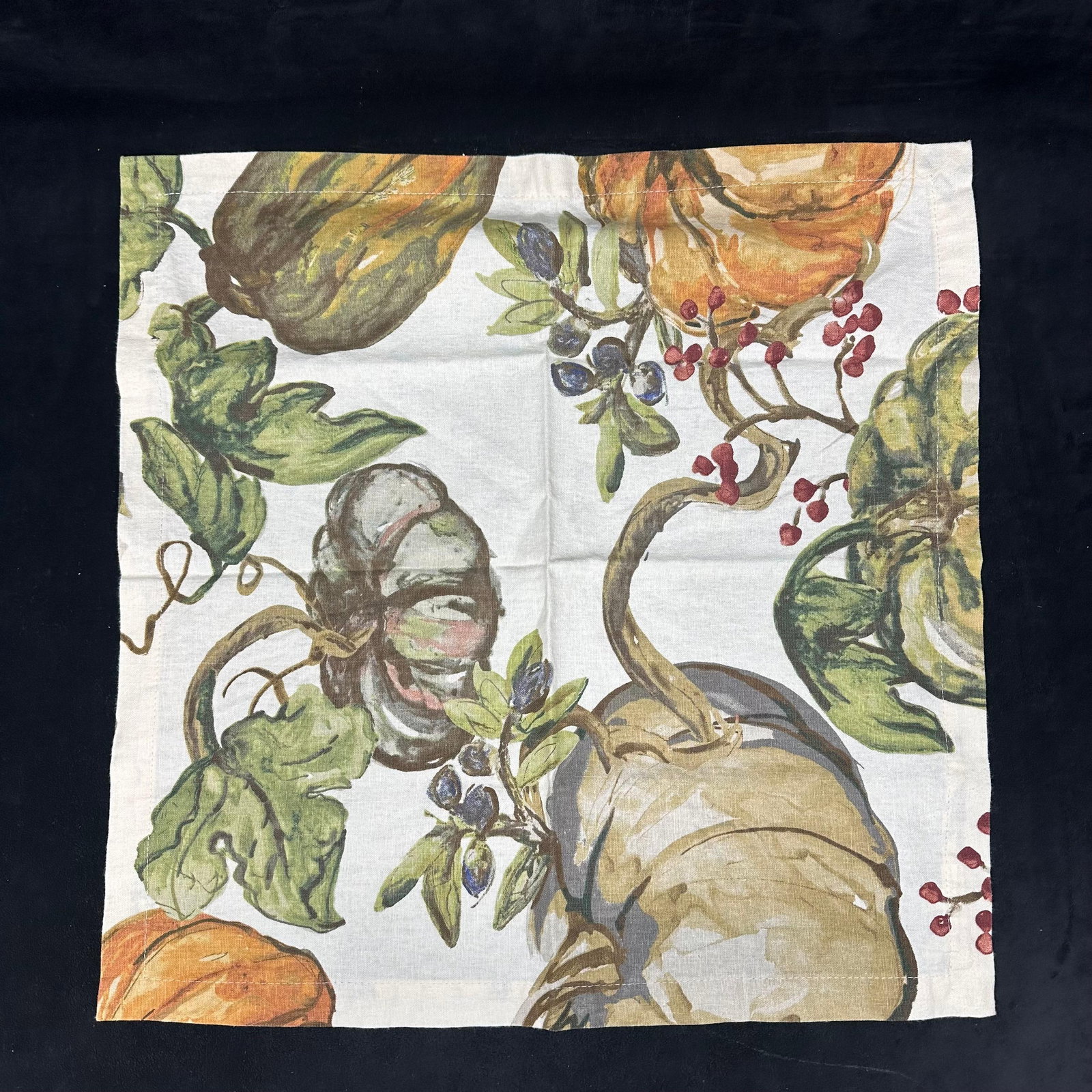 Pottery Barn Fall Harvest Placemats and Table Runners Pumpkin Pattern Set - 4