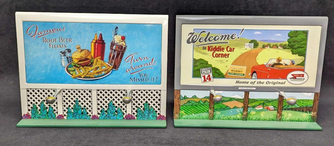 Hallmark Kiddie Car Classics 2 Bill's Boards: Hallmark Kiddie Car Classics 2 Bill's Boards. This lot contains: (1) "Kiddie Car Classics" By Hallmark. "Famous Food Sign". #2 In Bill's Board Series. This is approx 10" x 