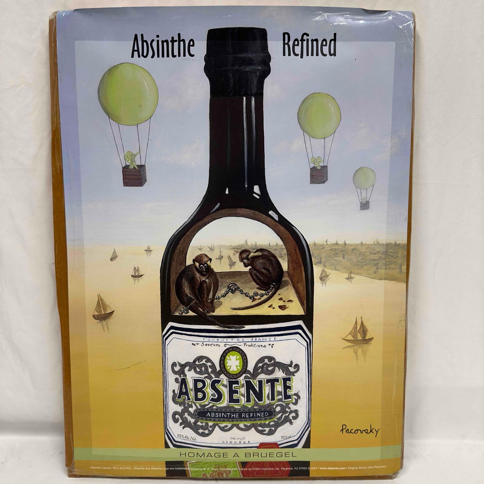 Absinthe Refined Ad Poster By John Pacovsky Homage A Bruegel Advertisement Box of Posters: Absinthe Refined Ad Poster By John Pacovsky Homage A Bruegel Advertisement Box of Posters. A few creases on the posters and some wear on the edges. One hundred 100 plus identical design posters
