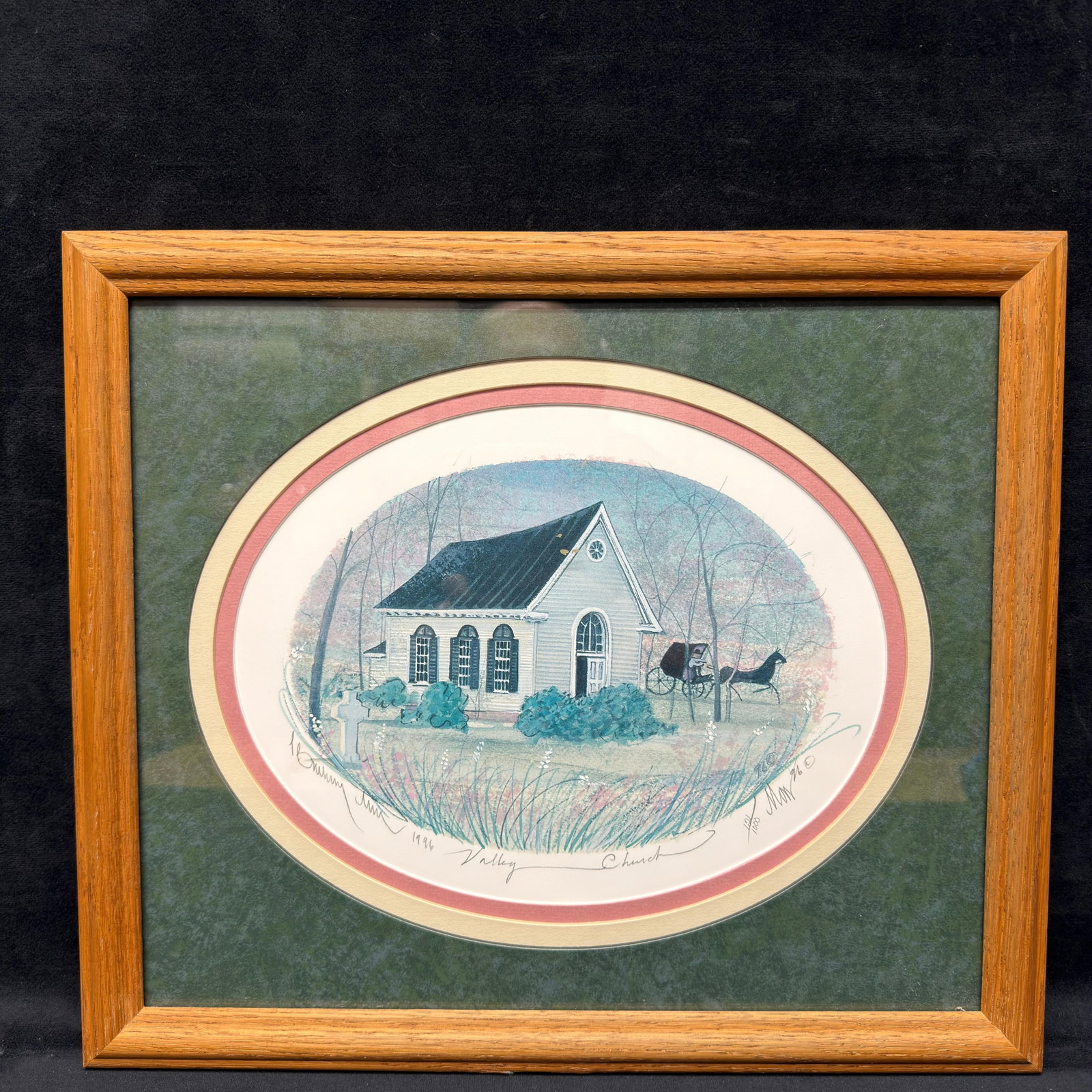 P. Buckley Moss Valley Church Signed and Numbered 121 of 1000 Framed Print (1 of 4)