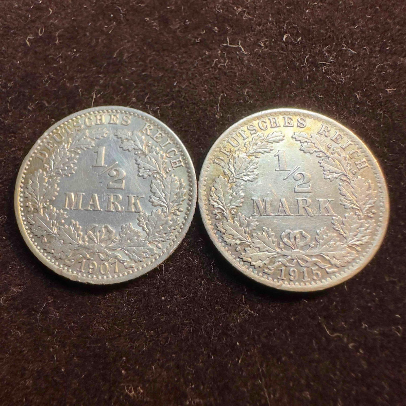 German Empire 1/2 Mark Silver Coins Set Deutsches Reich Coin Collection B: These coins have been tested and researched to the best of our ability prior to listing. Please reference all photos for full details, as they are a part of the condition. DETAILS: Metal - 0.900 Silve
