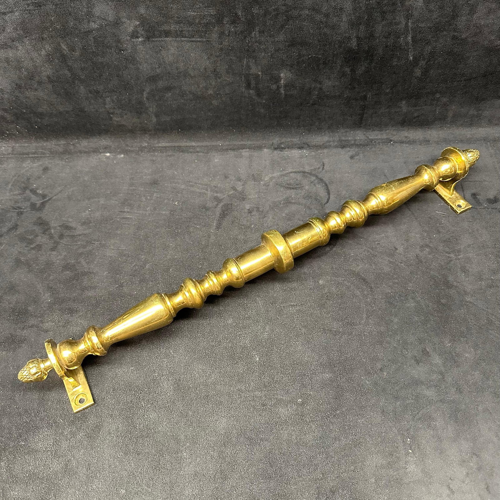 Antique Style Solid Brass Turned Architectural Pull Handle (1 of 7)