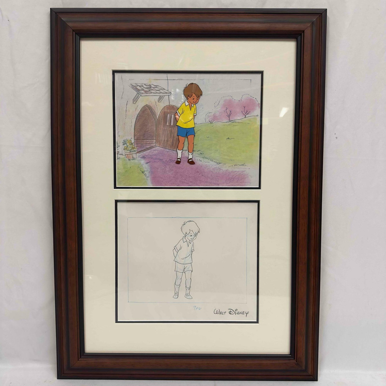 Walt Disney Studios Winnie The Pooh Ponder Christopher Robin Production Cel Sketch Drawing Framed (1 of 15)