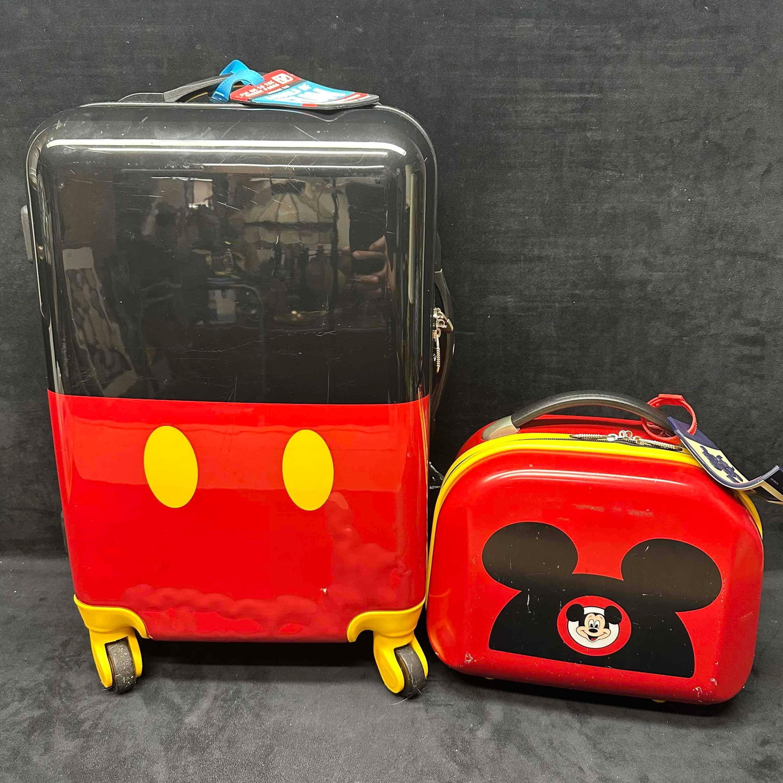 Disney Parks Rolling Luggage Mickey Mouse Stacked Suitcase Travel Case Set (1 of 13)