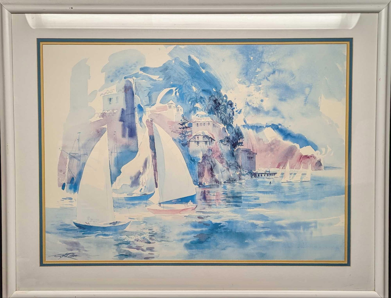 Framed Sailing Watercolor Print (1 of 5)