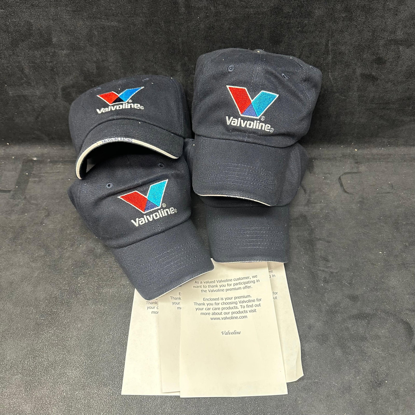 Four Valvoline Racing Team Edition Logo Baseball Caps