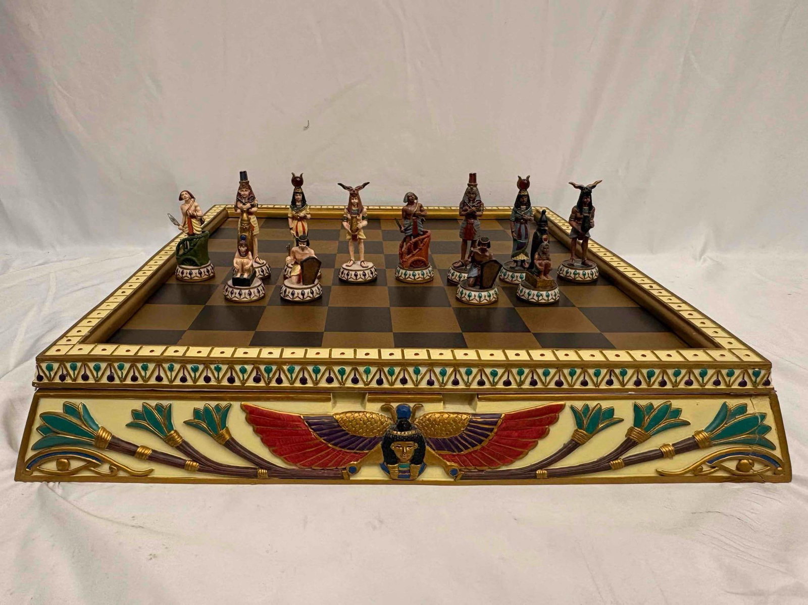 Deluxe Hand Painted Ancient Egypt Revival Chess Set (1 of 12)