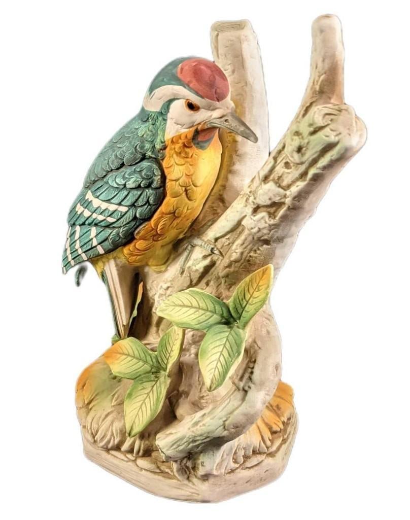 Hand Painted Porcelain Colorful Woodpecker Figurine (1 of 6)