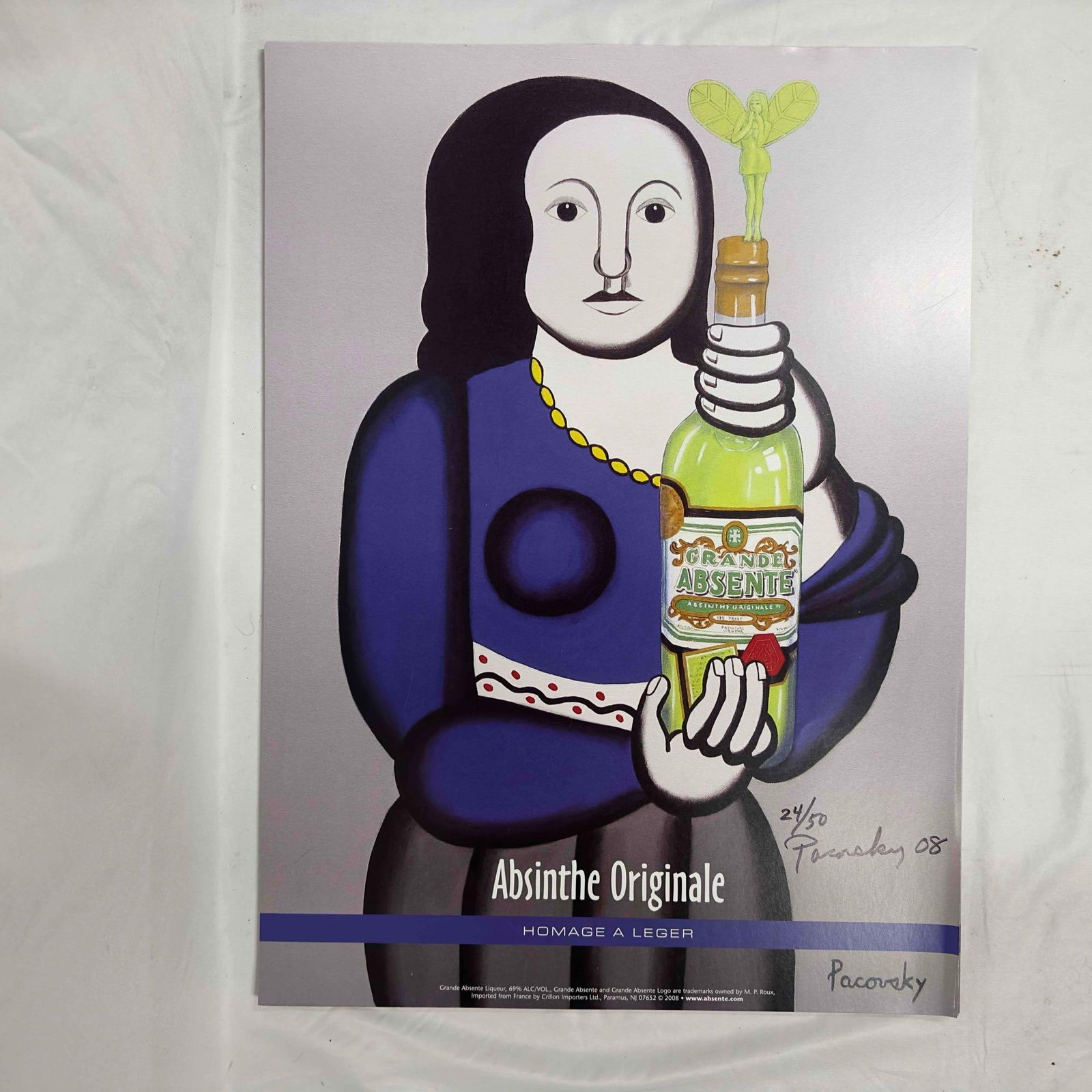 Absinthe Ad Poster Homage A Leger By John Pacovsky Hand Signed Numbered Collection (1 of 9)
